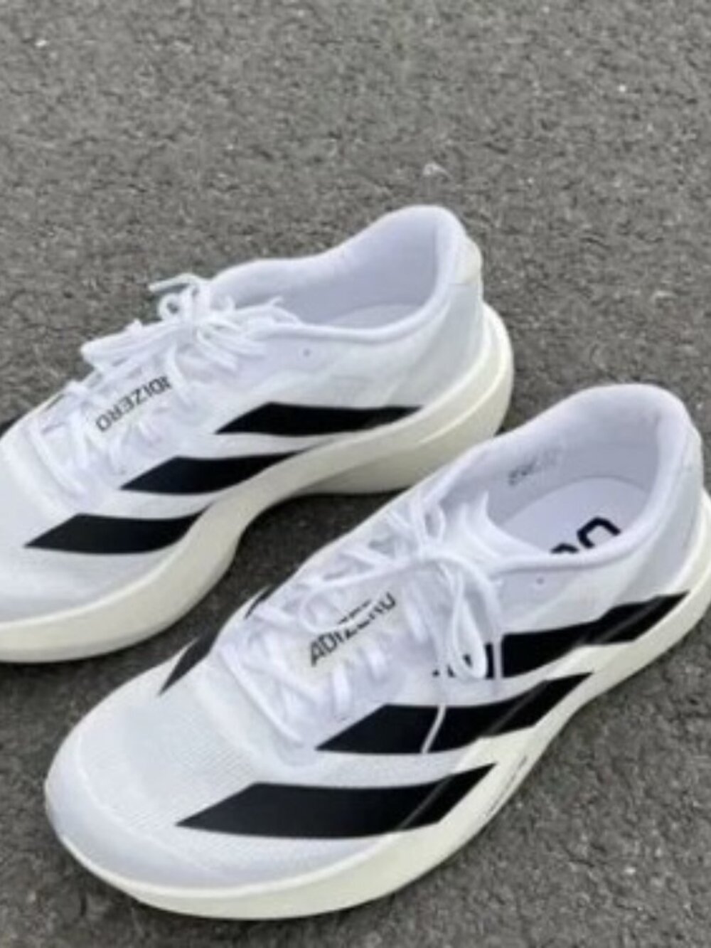 Adidas Adizero White Black Running Shoes